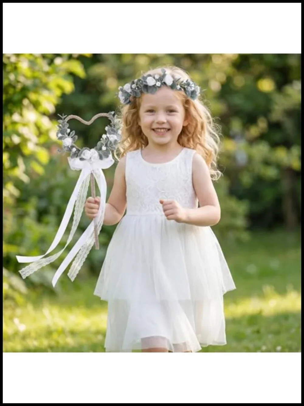White Flower Crown Bride Hair Accessory Wedding 2 Pcs
